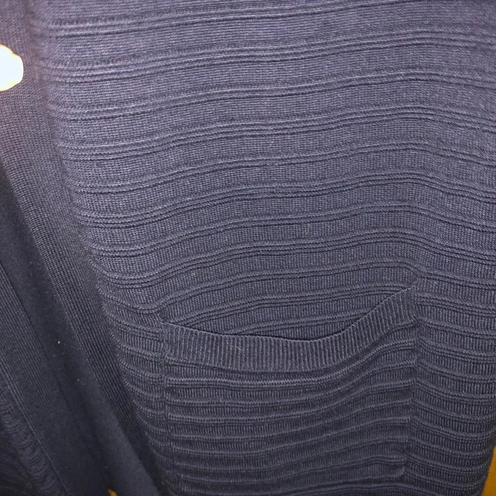 Christopher & Banks Navy Ribbed Cardigan - Picture 4 of 8